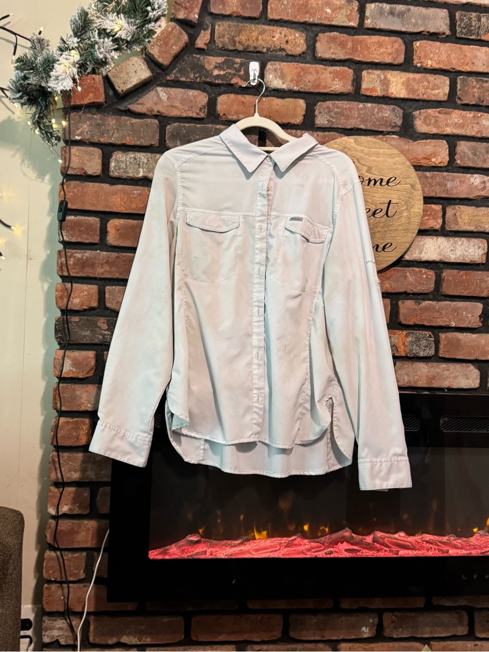 Columbia white womens Long-Sleeve Button-Down Shirt